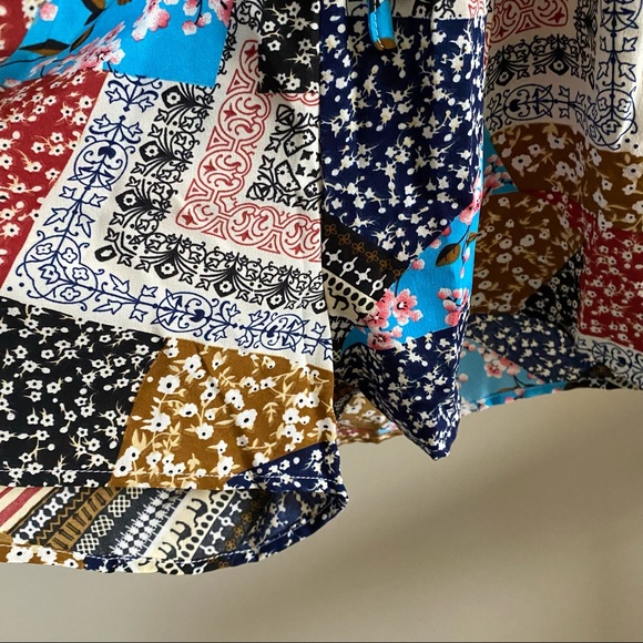 SHEIN Ditsy Floral Patchwork Drop Shoulder Romper Size 4 - Picture 7 of 14